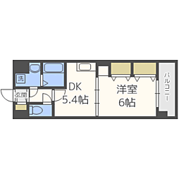 グロースメゾン博多山王 1DKの間取図画像