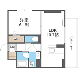 D-ROOM板付 1LDKの間取図画像