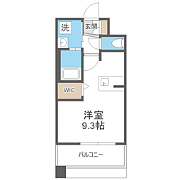 エンクレスト博多EXCEED ワンルームの間取図画像