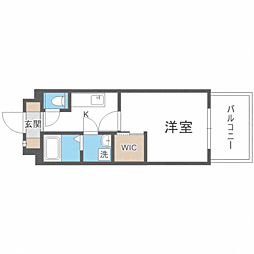 エンクレスト博多駅東 1Kの間取図画像