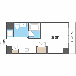 リヴィエールシャン ワンルームの間取図画像