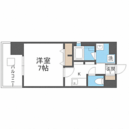 エンクレスト県庁前 1Kの間取図画像