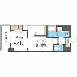 ESPERANZAOHASHI2 1LDKの間取図画像