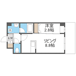 アルティザ平尾 1LDKの間取図画像