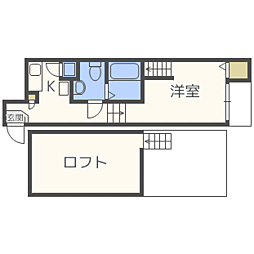 セレーナ東公園 1Kの間取図画像