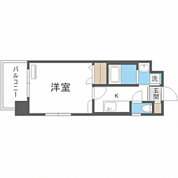 エンクレスト薬院 1Kの間取図画像
