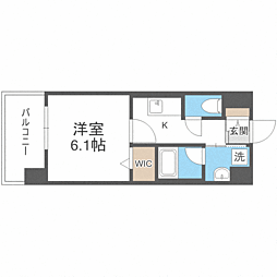 エンクレスト大手門GLOW 1Kの間取図画像