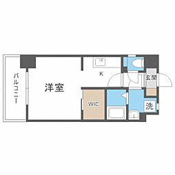 エンクレスト博多3 1Kの間取図画像