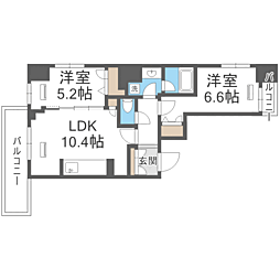 ルキシア薬院 2LDKの間取図画像