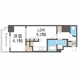 ESPERANZAOHASHI2 1LDKの間取図画像