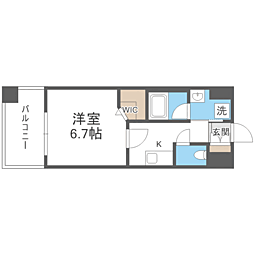 エンクレスト博多イーストパーク 1Kの間取図画像