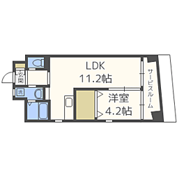 レジデンス住吉 1LDKの間取図画像