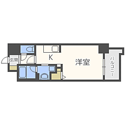 ウェルブライト博多ステーション 1Kの間取図画像
