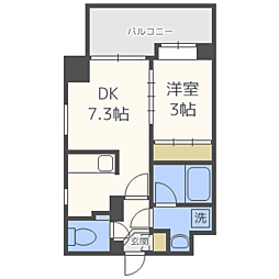 ルミナス桜坂 1DKの間取図画像