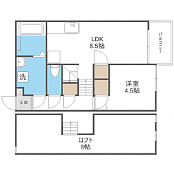 CB和白オーシャンアクア 1LDKの間取図画像