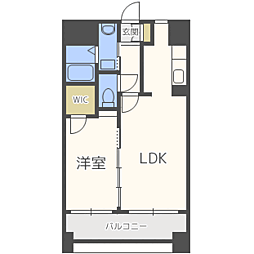 セゾン・ドール貝塚 1LDKの間取図画像