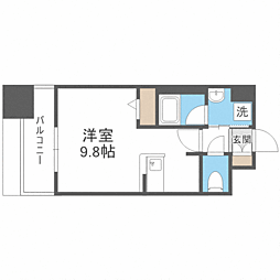 エンクレスト博多スタイル ワンルームの間取図画像