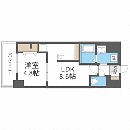 ESPERANZAOHASHI2 1LDKの間取図画像