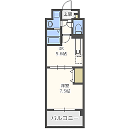 アンジュメゾン 1DKの間取図画像