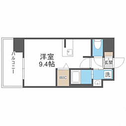 エンクレスト天神LINK ワンルームの間取図画像