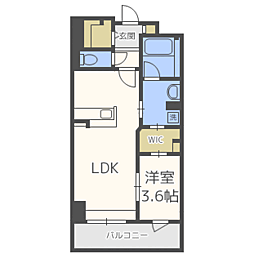 リーブル博多駅前 1LDKの間取図画像