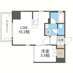 アクタス福岡県庁前グラシア 1LDKの間取図画像