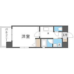 エンクレスト博多駅南2 1Kの間取図画像