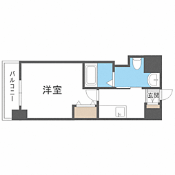 サムティタワーズ愛宕 1Kの間取図画像