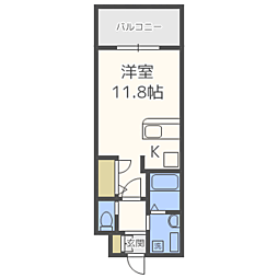 エトゥール山王公園 ワンルームの間取図画像
