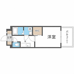 エンクレスト博多駅東 1Kの間取図画像