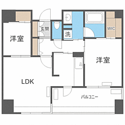 エンクレスト博多プレミア 2LDKの間取図画像