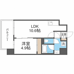 Brilliaist西新 1LDKの間取図画像