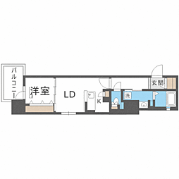 ナッジワン千代県庁口 1LDKの間取図画像
