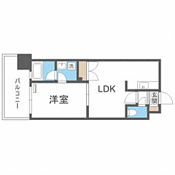 レジディア薬院大通 1LDKの間取図画像