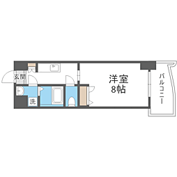 ロイヤル博多駅前 1Kの間取図画像