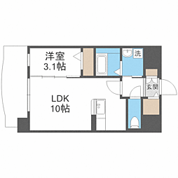 elcoco六ッ角 1LDKの間取図画像