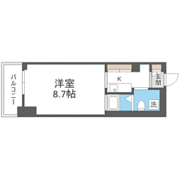 サヴォイオーサーズプレイス ワンルームの間取図画像