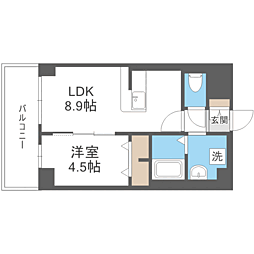 エルヴィータ箱崎 1LDKの間取図画像