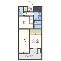 プライムアーバン香椎 1LDKの間取図画像