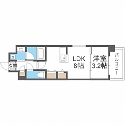 YSP県庁前 1LDKの間取図画像