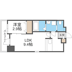 Axion大橋Sirius 1LDKの間取図画像