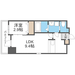 Axion大橋Sirius 1LDKの間取図画像