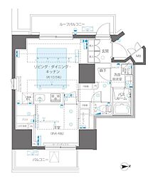 ZOOM信濃町 7階1LDKの間取り