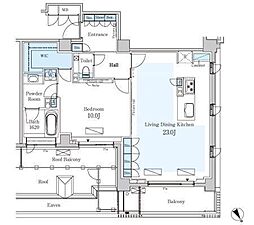 パークアクシスプレミア表参道 3階1LDKの間取り