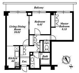 ガーデン渋谷氷川 1階2LDKの間取り