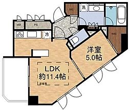 ジオ西新宿ツインレジデンスウエスト棟 11階1LDKの間取り