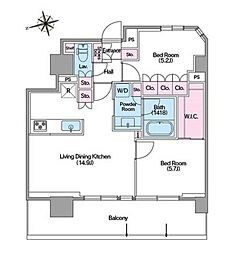コンフォリア東新宿ステーションフロント 11階2LDKの間取り