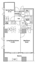 コンフォリア東池袋WEST 11階1LDKの間取り