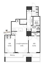 富久クロスコンフォートタワー 2LDKの間取図画像