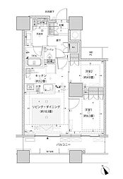 ザ・パークハウス西新宿タワー60 2LDKの間取図画像